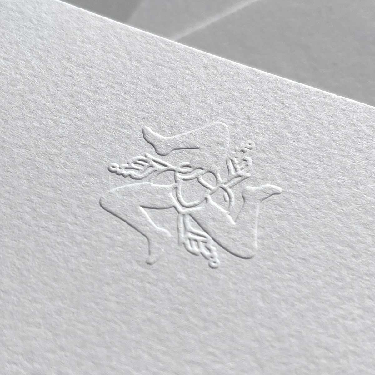 Blindprägung von einer Trauerkarte mit sizilianischem Wappen